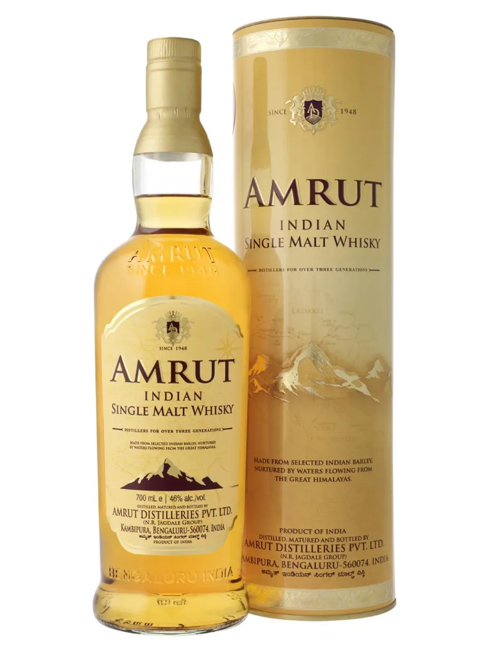 Fashion amrut Indian Single Malt Whisky 46% 0.7L gift pack