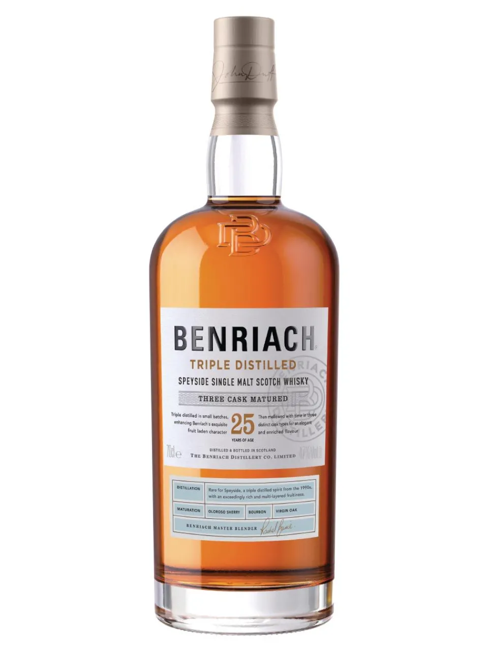 Hot benriach 25y Triple Distilled Speyside Single Malt Scotch Whisky 47% 0.7L gift pack