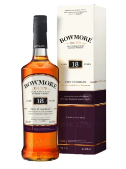 Sale bowmore 18y Islay Single Malt Scotch Whisky 43% 0.7L gift pack