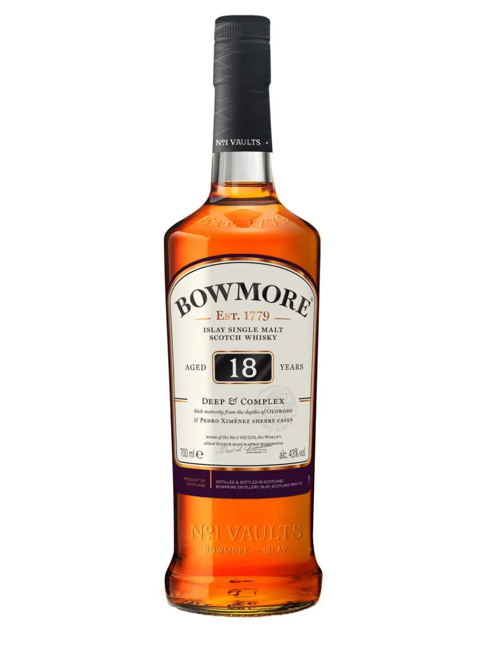 Sale bowmore 18y Islay Single Malt Scotch Whisky 43% 0.7L gift pack