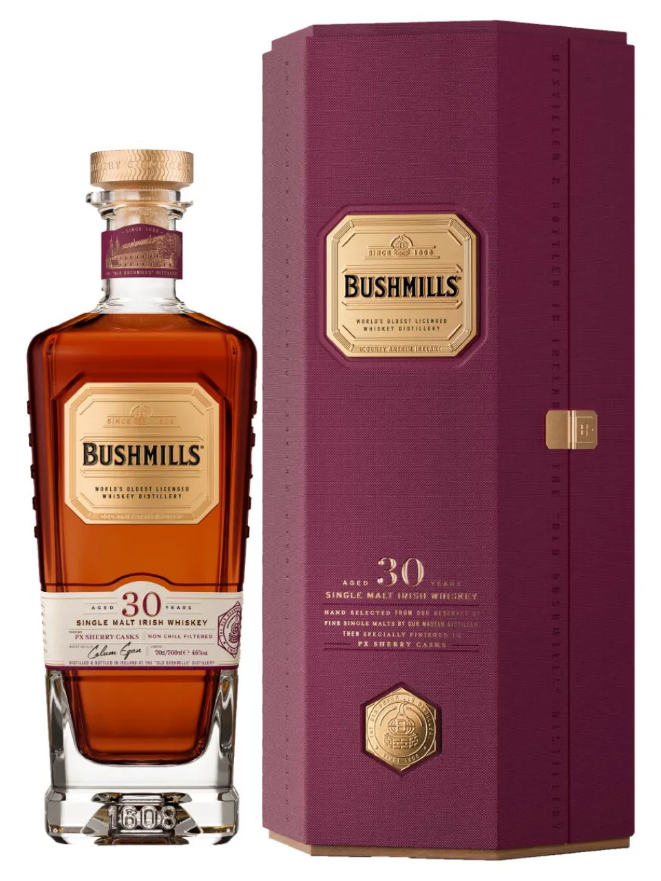 Best bushmills 30y Single Malt Irish Whiskey 46% 0.7L gift pack