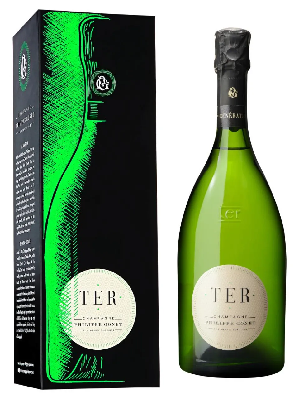 Clearance philippe-gonet Champagne Philippe Gonet, TER BLANC, Champagne, AOC, Blanc de Blancs, Extra Brut, white 0.75L (gift pack)