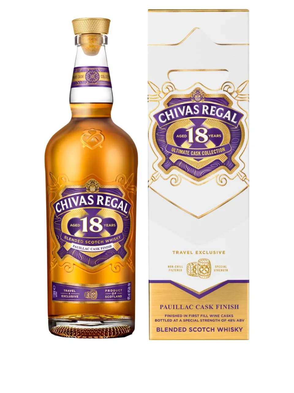 Best chivas Regal 18YO Blended Scotch Whisky Ultimate Cask Collection Pauillac Wine Cask 48% 1L gift pack