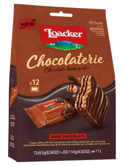 Best loacker-it Chocolaterie + Crispy wafers with dark chocolate cream filling, coated with dark chocolate + crispy
