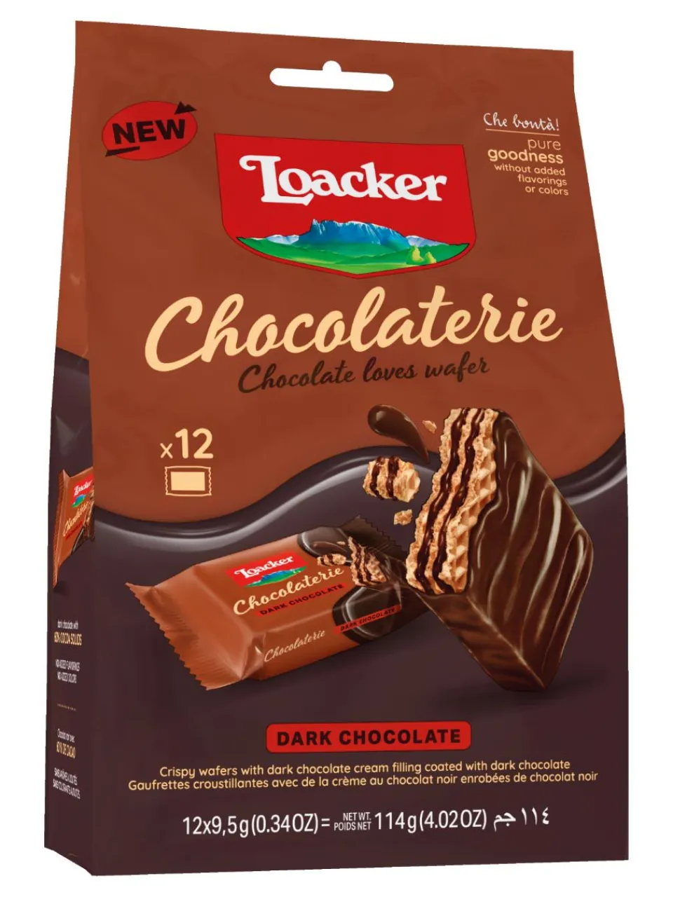 Best loacker-it Chocolaterie + Crispy wafers with dark chocolate cream filling, coated with dark chocolate + crispy