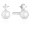 New sif-jakobs-1 Earrings Adria Uno Piccolo - with white zirkonia and freshwater pearl.