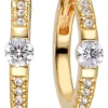Sale sif-jakobs-1 Earrings Ellera Uno Medio with white zirconia - 18k gold plated