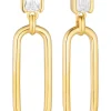 Online sif-jakobs-1 Earrings Roccanova Lungo - 18k gold plated, with white zirconia