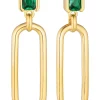 Sale sif-jakobs-1 Earrings Roccanova Lungo - 18k gold plated, with green zirconia