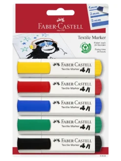 Sale faber-castell , textile marker 5x basic colours bc
