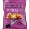 New food2smile BBQ flavoured soya and potato chips, 75g.
