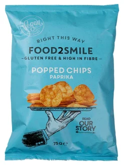 Outlet food2smile Paprika flavoured soya and potato chips, 75g.