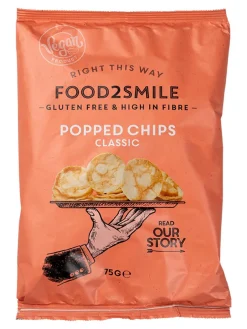 Discount food2smile Salt flavoured soya and potato chips, 75g.