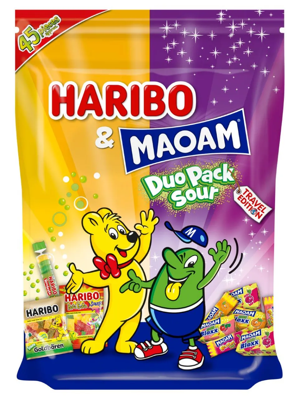 Outlet haribo & MAOAM DUO PACK SOUR mix of fruit gums and chewy sweets