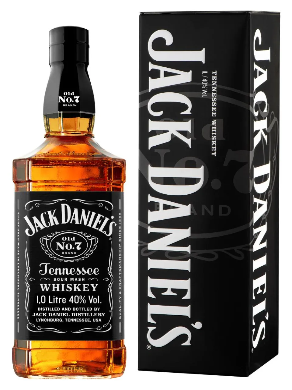 Sale jack-daniel-s Jack Daniels Black Label Blended Tennessee Whiskey 40% 1L gift pack*