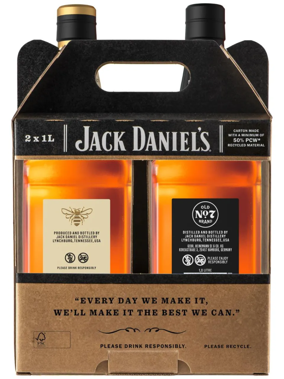 Fashion jack-daniel-s Jack Daniel's Black Label No.7 & Honey Whiskey 40%/35% 2x1L*