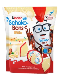 Hot kinderschokolade Kinder chocolate bonbons covered in white chocolate