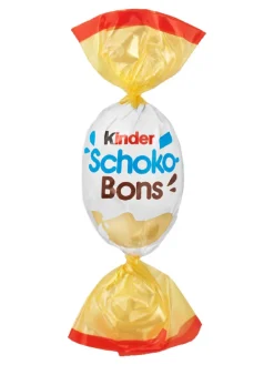 Hot kinderschokolade Kinder chocolate bonbons covered in white chocolate