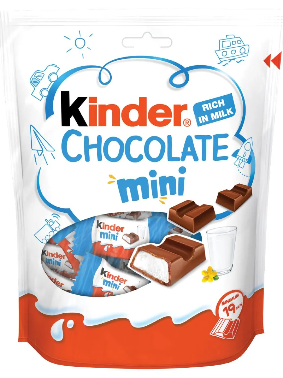 New kinderschokolade Kinder Mini Chocolate milk chocolate mini bar with a milky filling