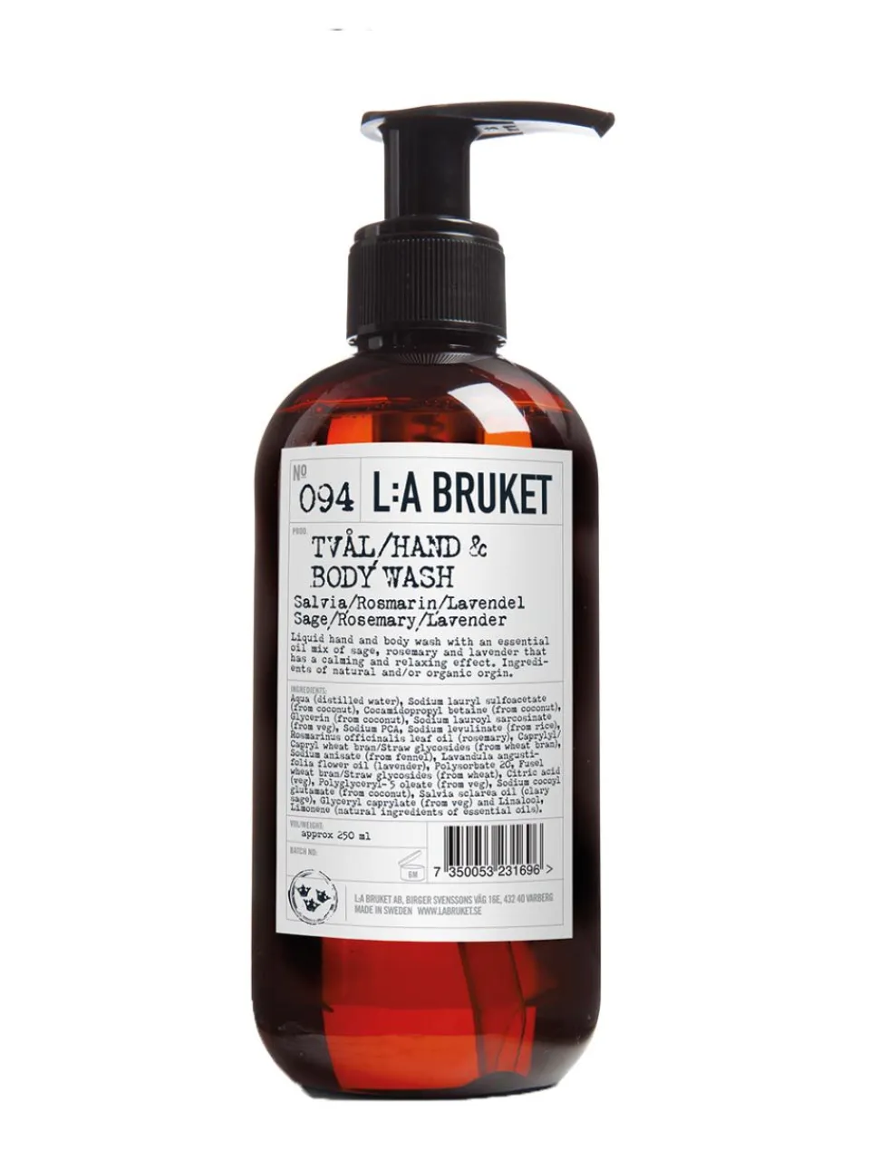 Outlet la-bruket L:A BRUKET 094 Liqiud Soap Sage/Rosemary/Lavender 250 ml
