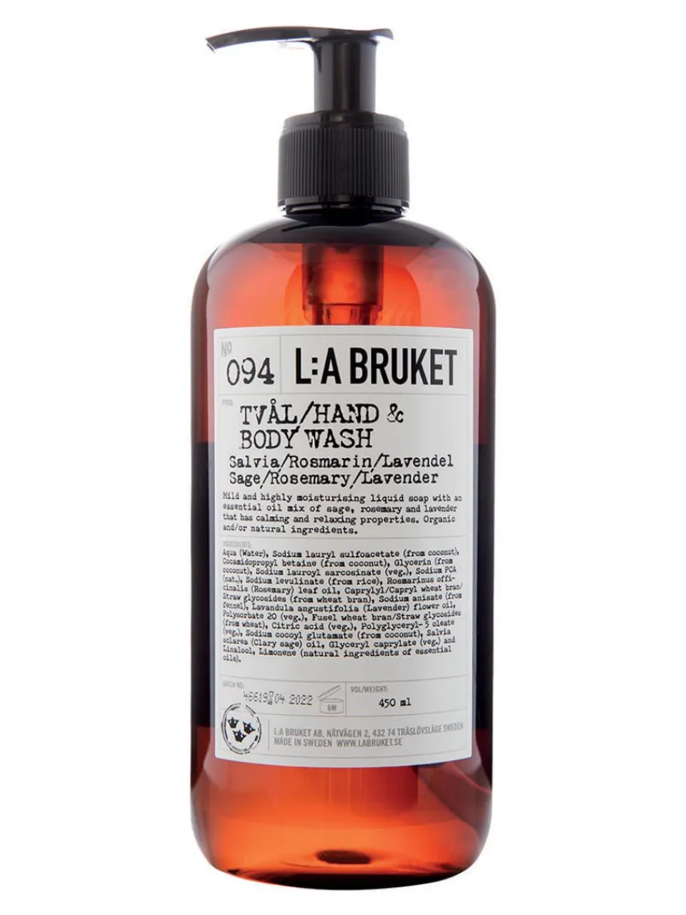 Fashion la-bruket L:a Bruket Sage/Rosemary/Lavender 094 Hand & Body Wash 450 ml