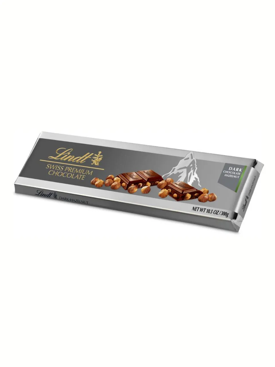 New lindt Silver Bar Dark Hazelnut 300g