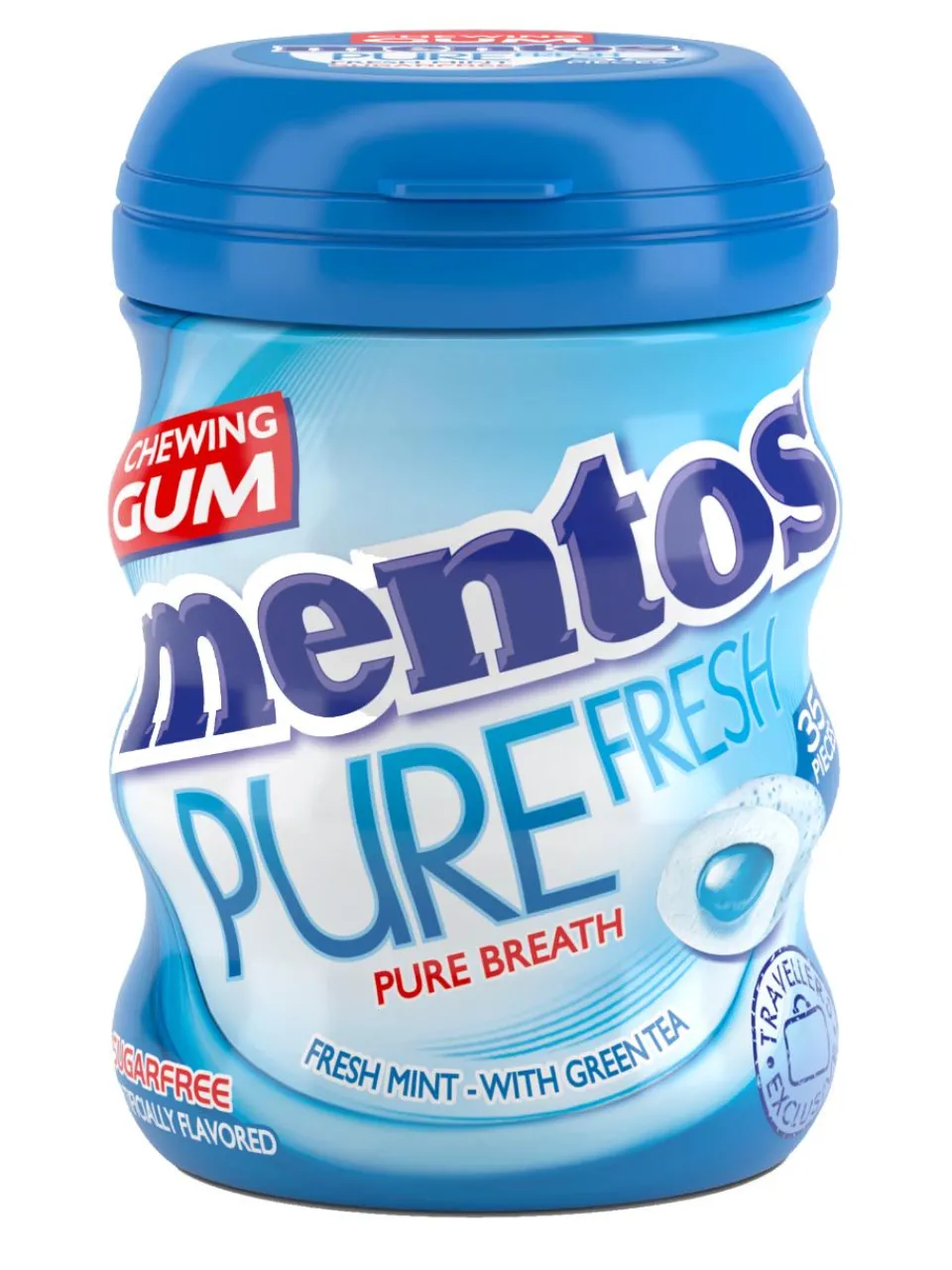 Hot mentos sugar free chewing gum with sweeteners and fresh mint flavour