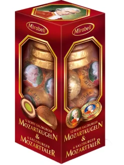 Clearance mirabell Mozartkugeln & Mozarttaler in a transparent pack 325g