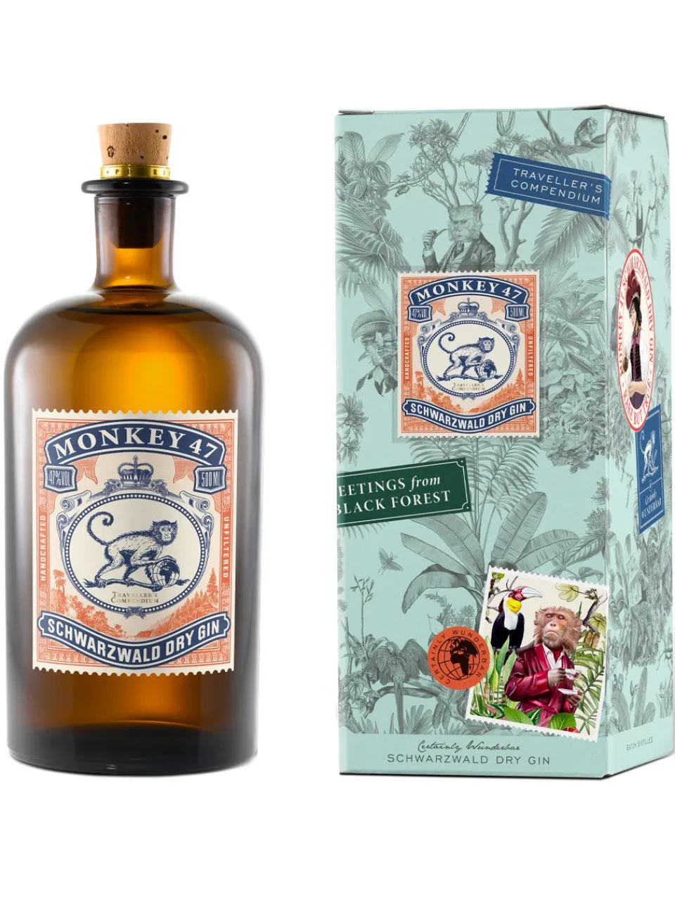 Discount monkey-47 Monkey 47 Schwarzwald Dry Gin Traveller’s Compendium Edition 0.5L 47%