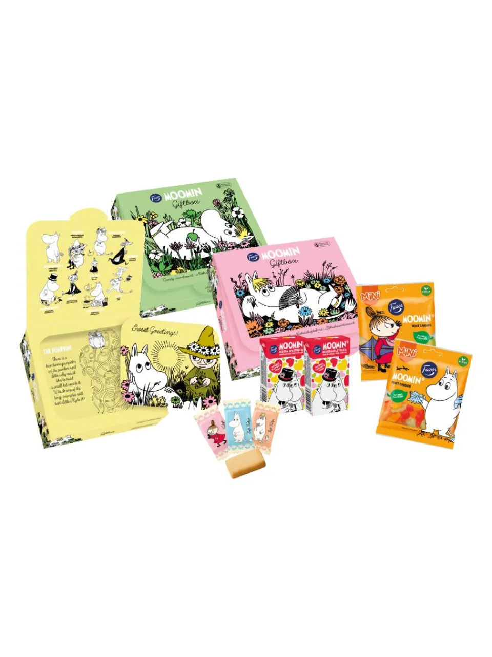 Clearance moomin gift box with sweets, -themed games and activities