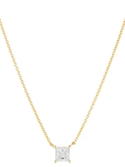 New sif-jakobs-1 Necklace Ellera Quadrato - 18k gold plated, with white zirconia