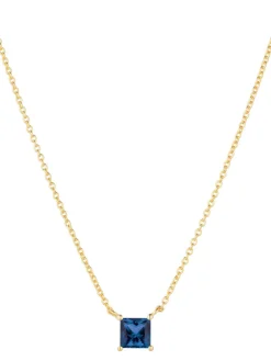 Fashion sif-jakobs-1 Necklace Ellera Quadrato - 18k gold plated, with blue zirconia