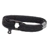 Sale pig-and-hen Pig &Hen, Sharp Simon, men's bracelet, black rope, black shackle, black/whte stitching, size Medium (wrist size: 18 cm)
