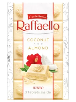 Hot raffaello tablet with white chocolate flavour and creamy centre