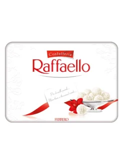 Hot raffaello tin box containing 30 pralines