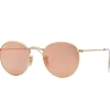 Sale ray-ban Ray Ban RB3447 Round Flash Lenses, Unisex Sunglasses, Gold