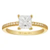Fashion sif-jakobs-1 Ring Ellera Quadrato - 18k gold plated, with white zirconia
