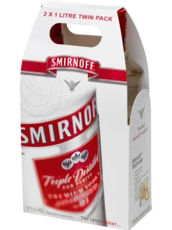 New smirnoff Red Label Vodka 37.5% 2x1L Twinpack