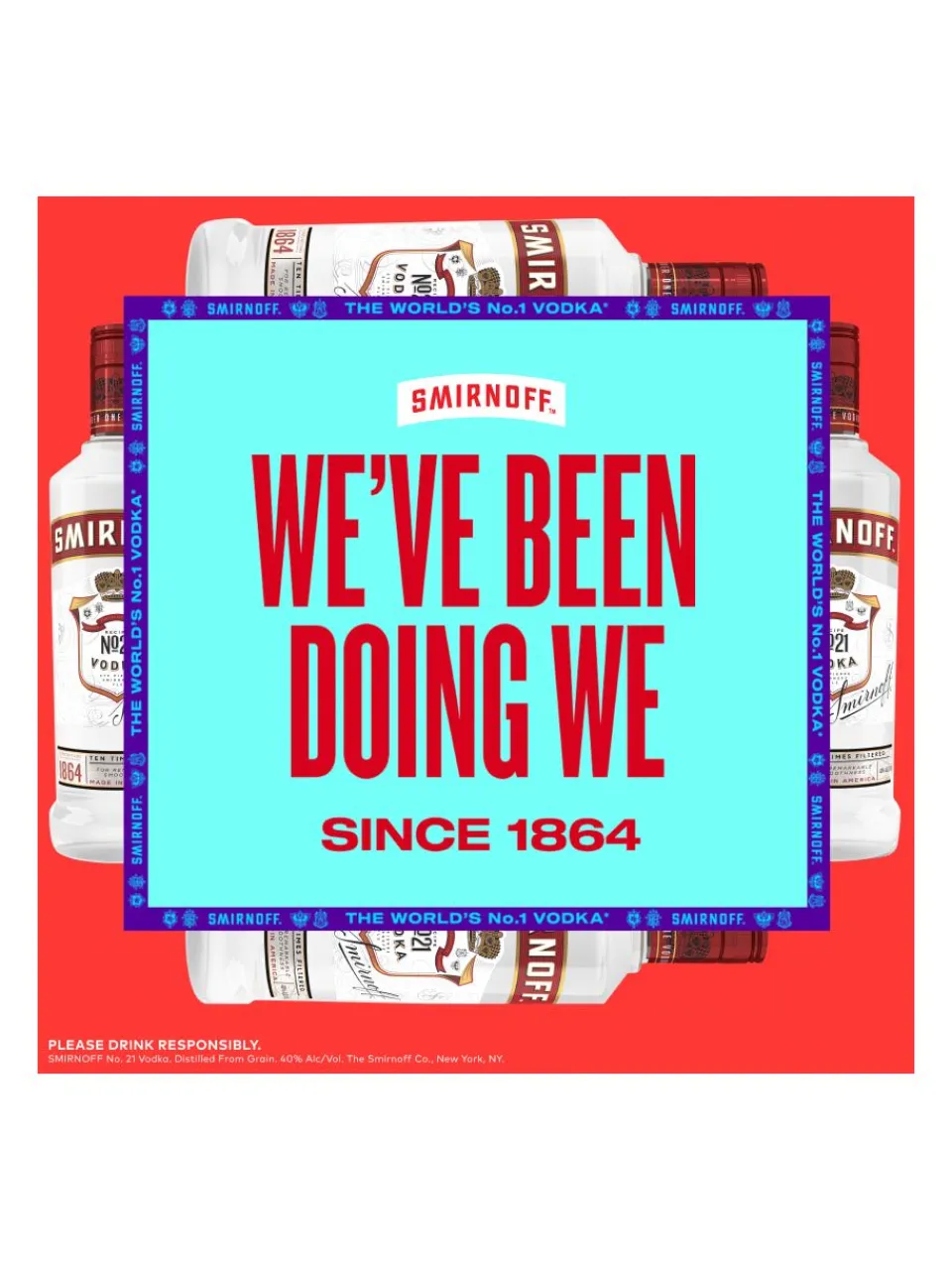 New smirnoff Red Label Vodka 37.5% 1L