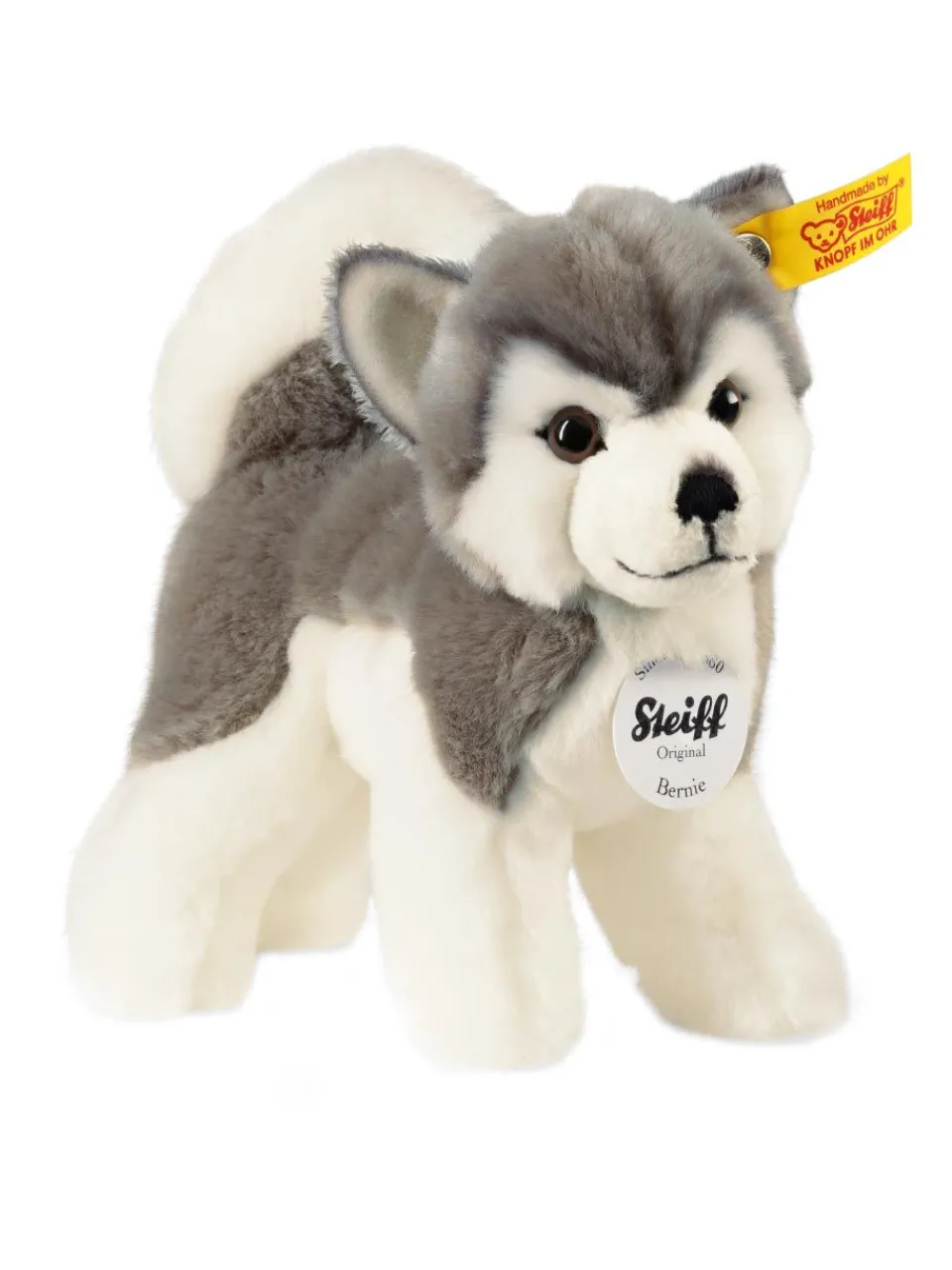 Hot steiff , Bernie Husky, grey/white, 17 cm