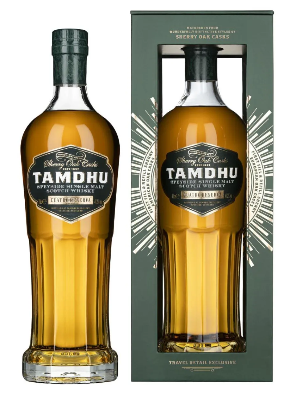 Clearance tamdhu Cuatro Reserva Sherry Cask Speyside Single Malt Scotch Whisky 41.2% 0.7L gift pack