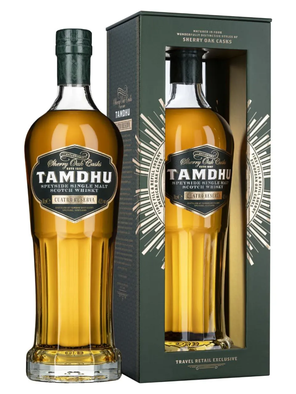 Clearance tamdhu Cuatro Reserva Sherry Cask Speyside Single Malt Scotch Whisky 41.2% 0.7L gift pack