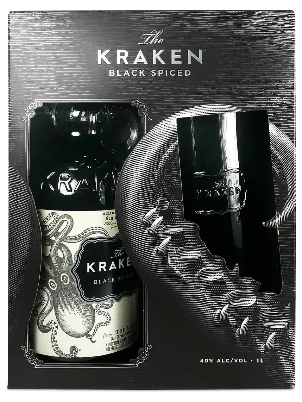 Outlet the-kraken The Kraken Black Spiced Rum 40% 1L + 1 Glass
