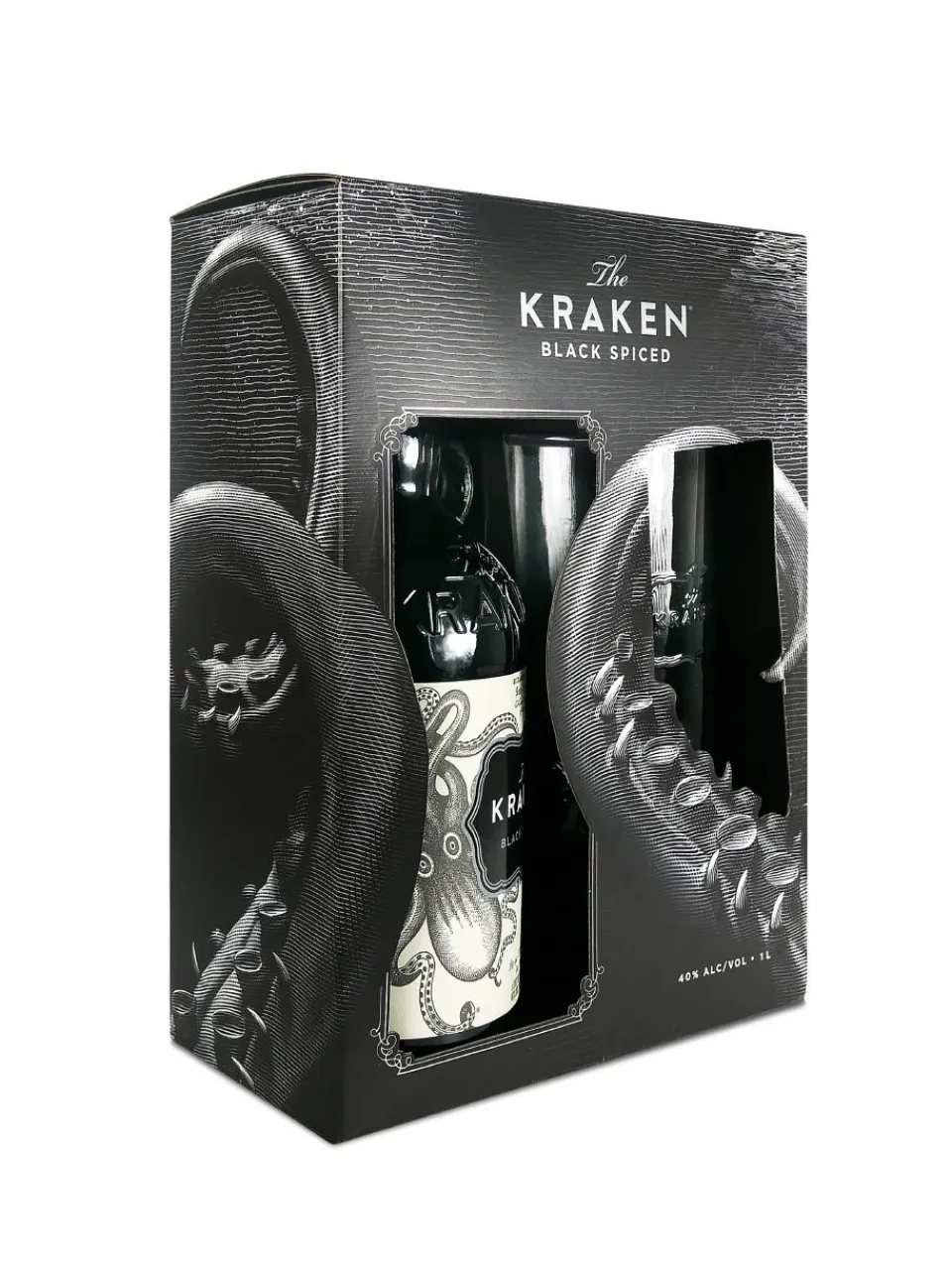 Outlet the-kraken The Kraken Black Spiced Rum 40% 1L + 1 Glass
