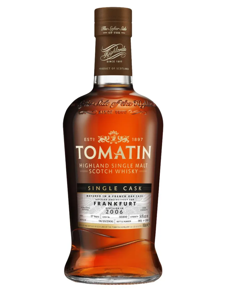 New tomatin 2006 Single Cask Frankfurt Edition Highland Single Malt Scotch Whisky 54.9% 0.7L