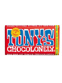 Sale tonys Tony's Chocolonely Fairtrade  milk chocolate. Cocoa solids: 32% minimum. Made in Belgium. 240g