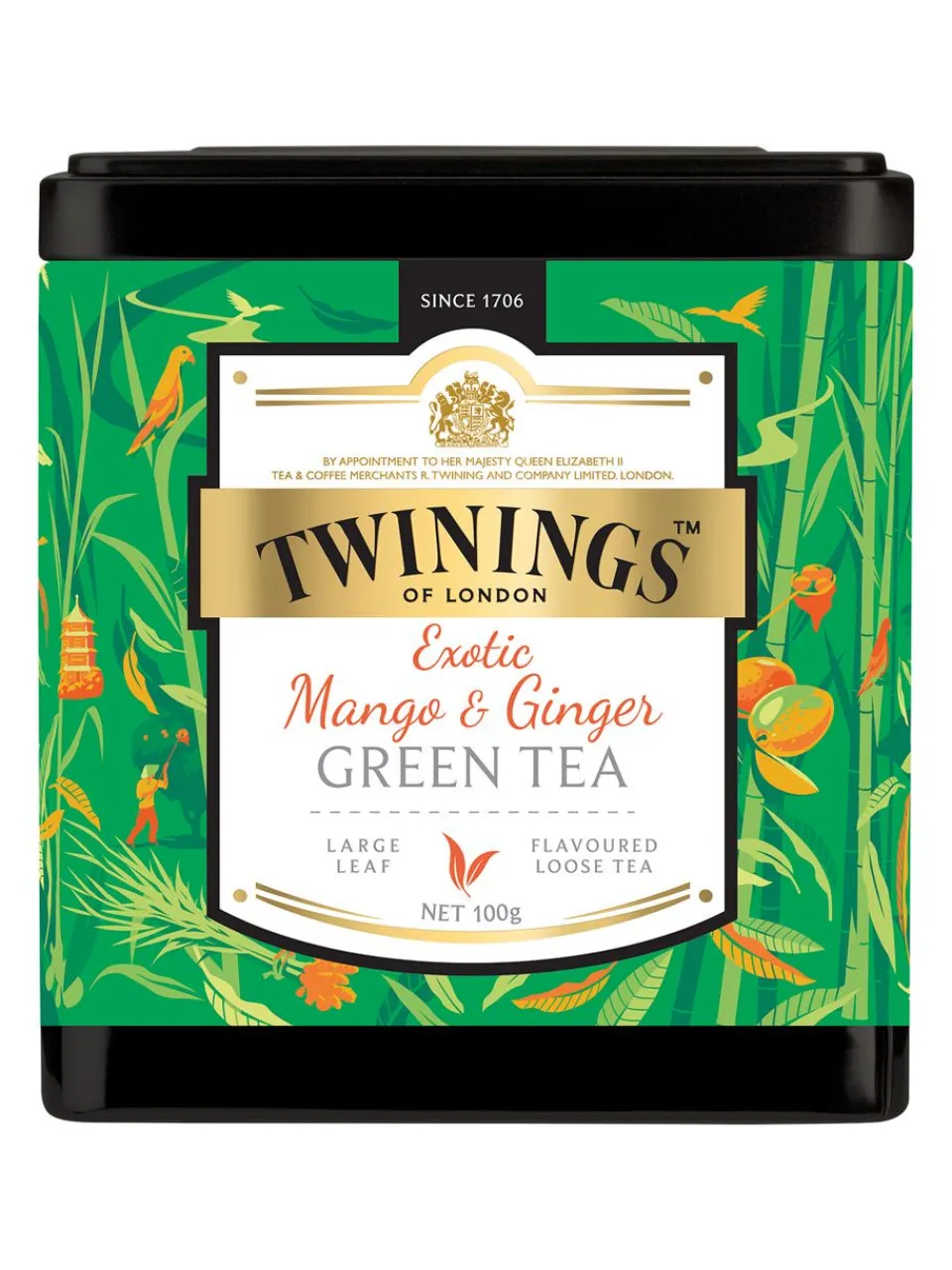 New twinings Mango and Ginger Green Tea 100g Tin